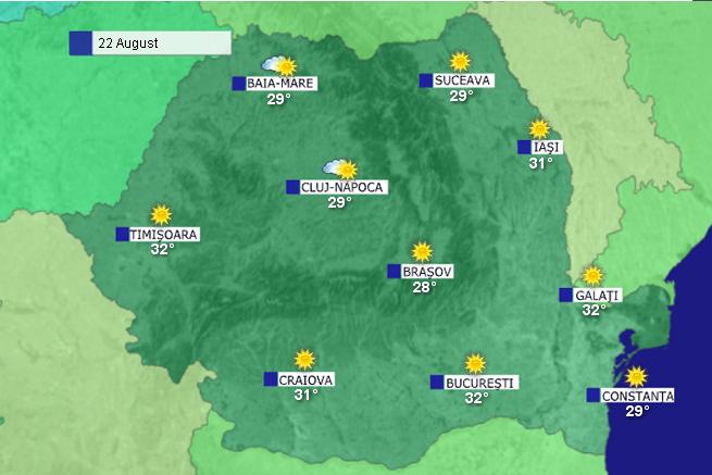 Prognoza Meteo In Romania In Intervalul 20 22 August 2010